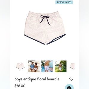 boys antique floral minnow swim boardie - 1T